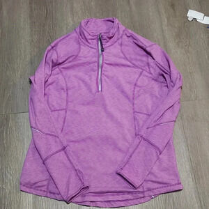 Athleta Lavender Long Sleeve Quarter-Zip Top